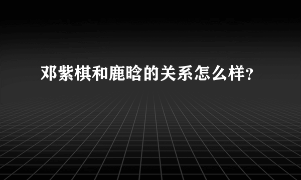 邓紫棋和鹿晗的关系怎么样？