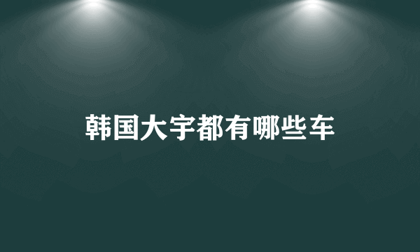 韩国大宇都有哪些车