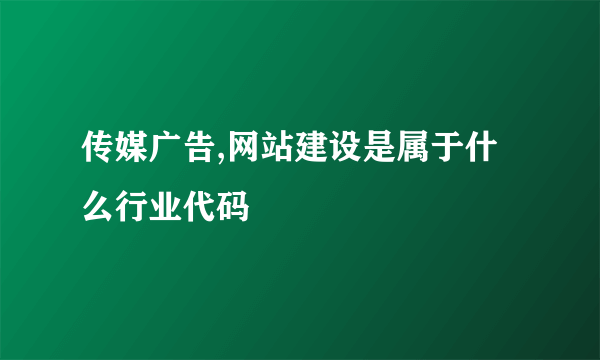 传媒广告,网站建设是属于什么行业代码