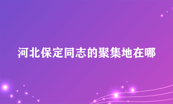 河北保定同志的聚集地在哪