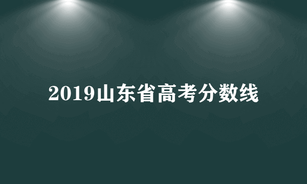 2019山东省高考分数线