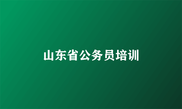 山东省公务员培训