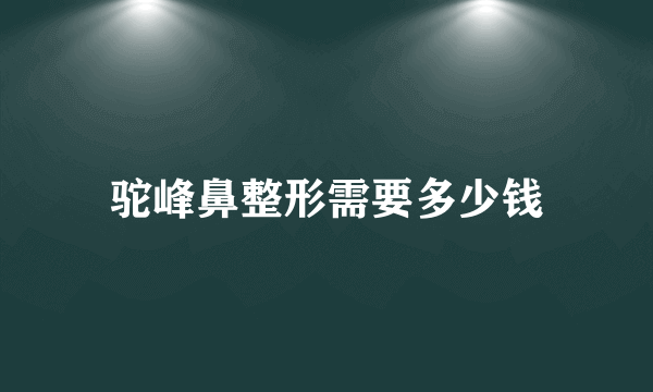 驼峰鼻整形需要多少钱