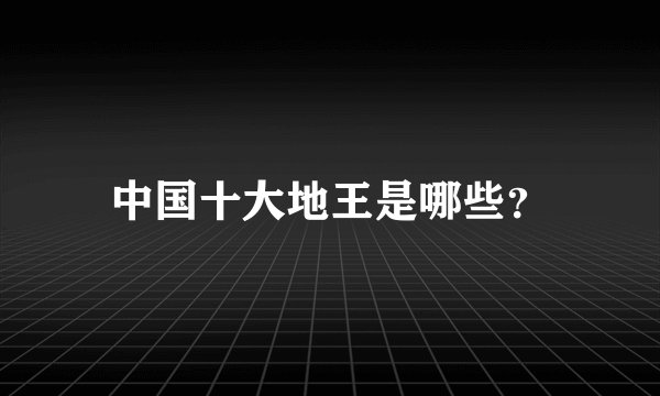 中国十大地王是哪些？