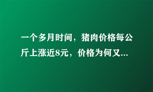 一个多月时间，猪肉价格每公斤上涨近8元，价格为何又涨上去了？