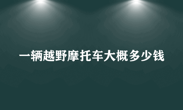 一辆越野摩托车大概多少钱