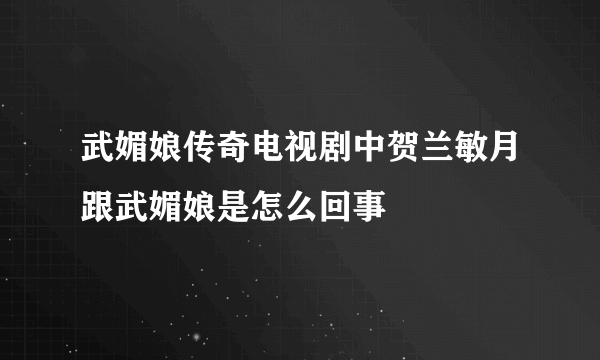 武媚娘传奇电视剧中贺兰敏月跟武媚娘是怎么回事