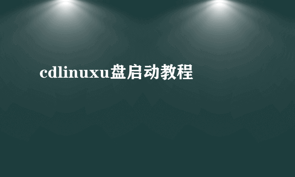 cdlinuxu盘启动教程