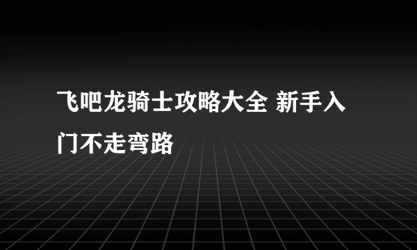 飞吧龙骑士攻略大全 新手入门不走弯路