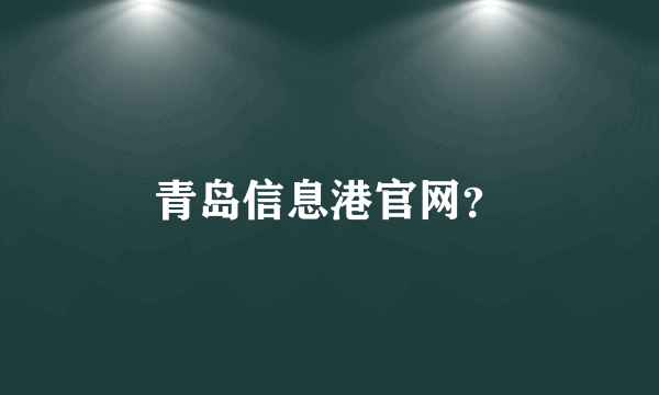 青岛信息港官网？