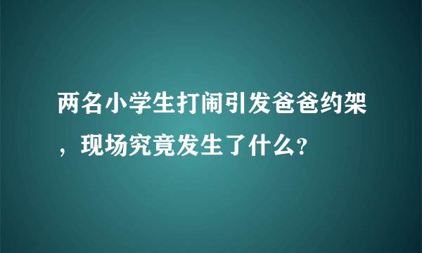 两名小学生打闹引发爸爸约架，现场究竟发生了什么？