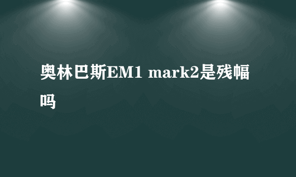 奥林巴斯EM1 mark2是残幅吗