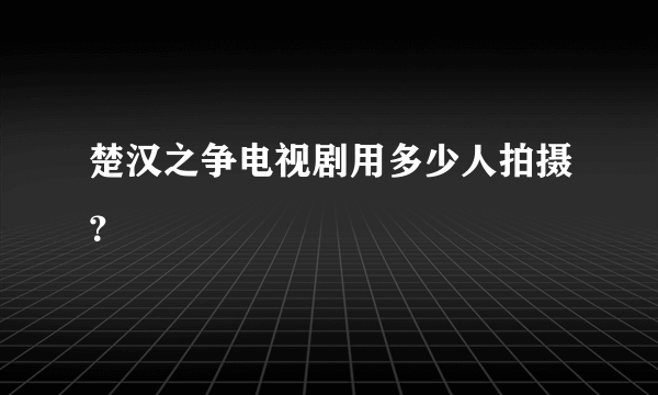 楚汉之争电视剧用多少人拍摄？