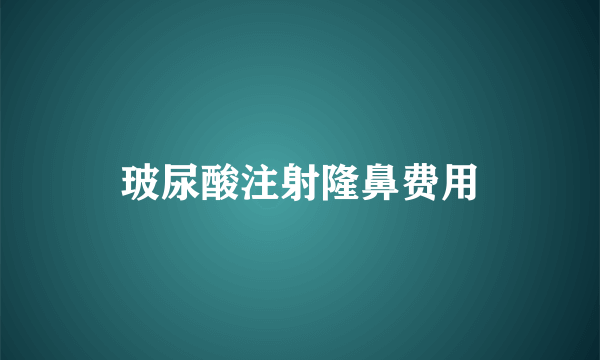 玻尿酸注射隆鼻费用