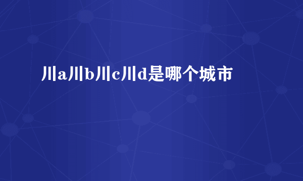 川a川b川c川d是哪个城市