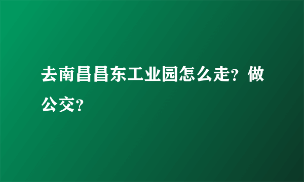 去南昌昌东工业园怎么走？做公交？