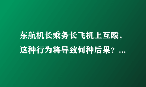 东航机长乘务长飞机上互殴，这种行为将导致何种后果？是否威胁乘客安全？