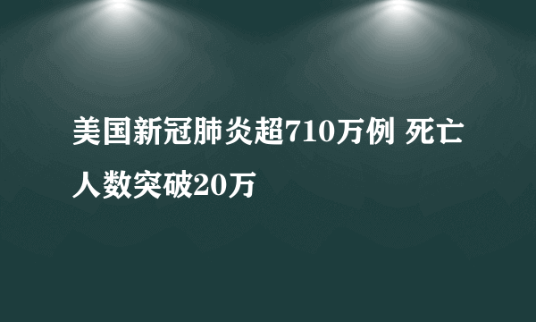 美国新冠肺炎超710万例 死亡人数突破20万