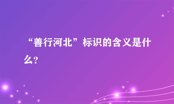 “善行河北”标识的含义是什么？