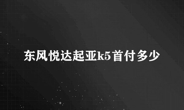 东风悦达起亚k5首付多少