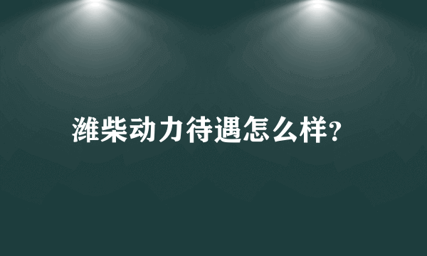 潍柴动力待遇怎么样？