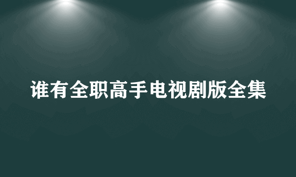 谁有全职高手电视剧版全集