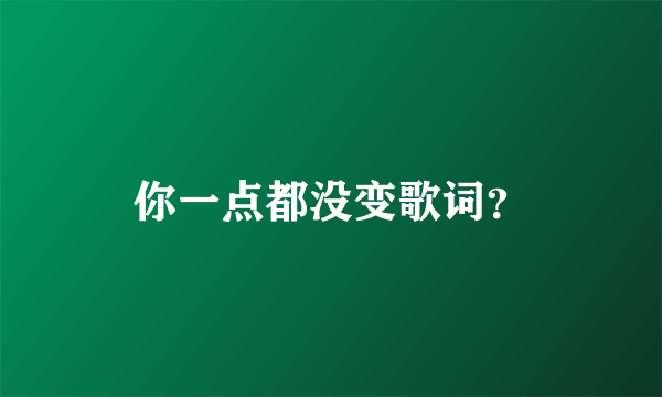 你一点都没变歌词？