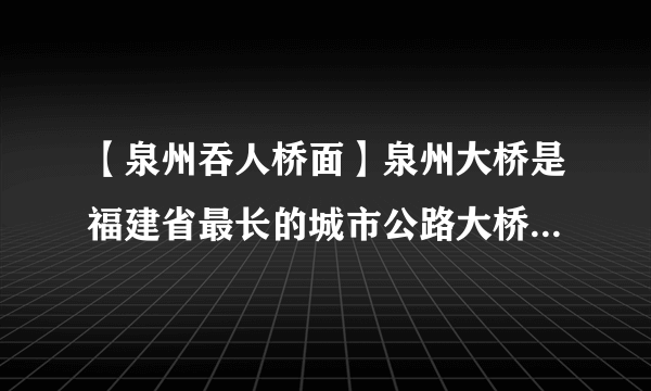 【泉州吞人桥面】泉州大桥是福建省最长的城市公路大桥.从远处眺望.它似...