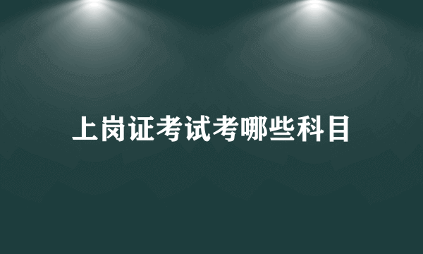 上岗证考试考哪些科目