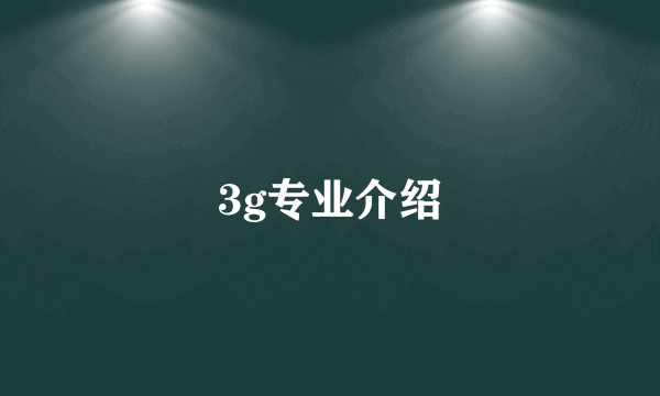 3g专业介绍