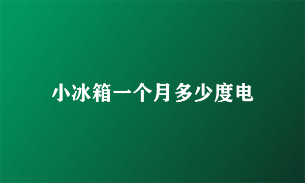 小冰箱一个月多少度电