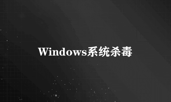 Windows系统杀毒