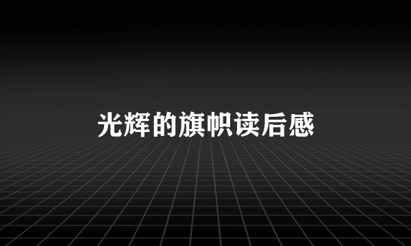 光辉的旗帜读后感