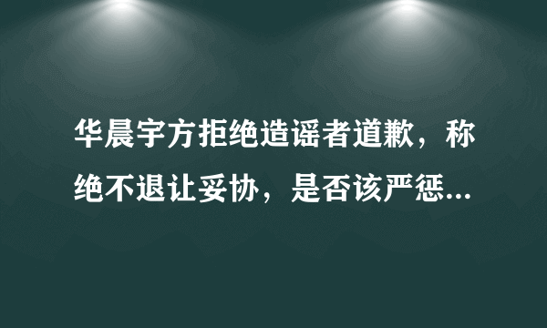 华晨宇方拒绝造谣者道歉，称绝不退让妥协，是否该严惩造谣者？