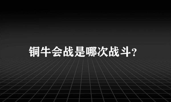 铜牛会战是哪次战斗？