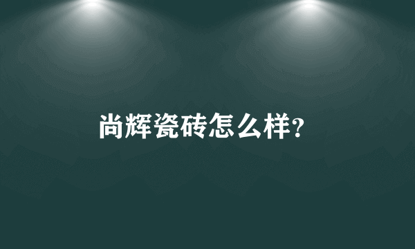 尚辉瓷砖怎么样？