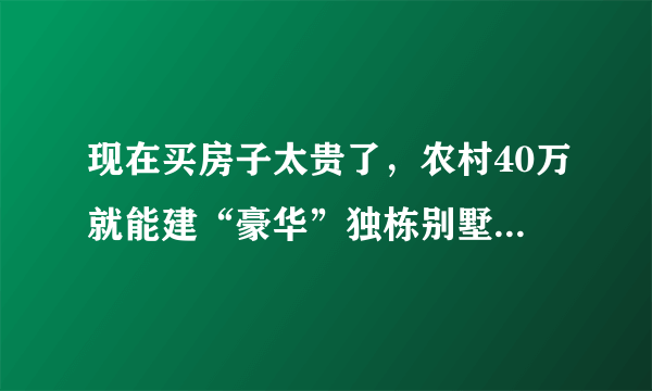 现在买房子太贵了，农村40万就能建“豪华”独栋别墅？是真的吗？