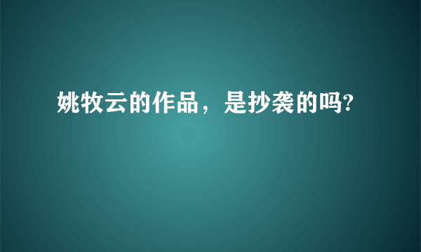 姚牧云的作品，是抄袭的吗?