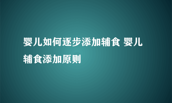 婴儿如何逐步添加辅食 婴儿辅食添加原则