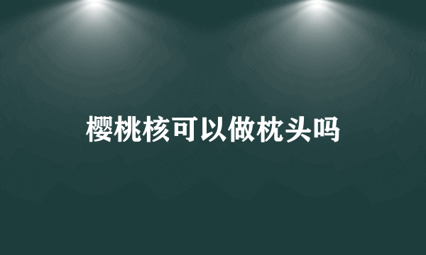 樱桃核可以做枕头吗