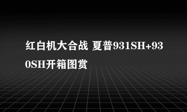 红白机大合战 夏普931SH+930SH开箱图赏