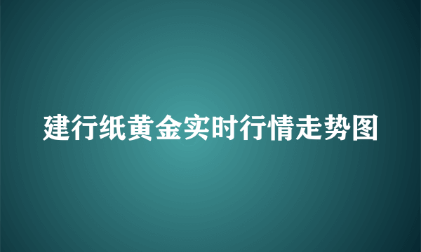 建行纸黄金实时行情走势图