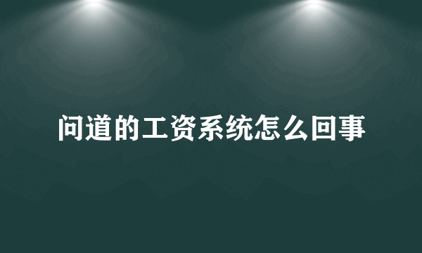 问道的工资系统怎么回事