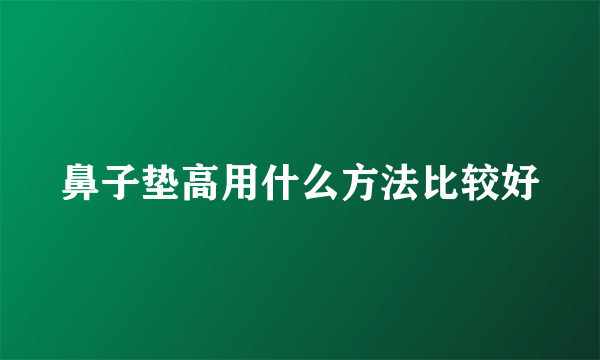 鼻子垫高用什么方法比较好