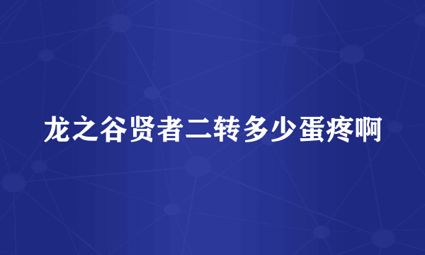 龙之谷贤者二转多少蛋疼啊