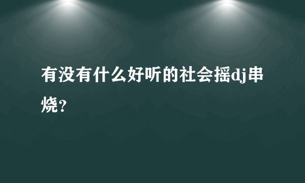 有没有什么好听的社会摇dj串烧？