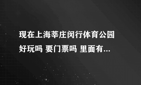 现在上海莘庄闵行体育公园 好玩吗 要门票吗 里面有什么游乐设施 要多少钱 求详细解说