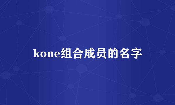 kone组合成员的名字