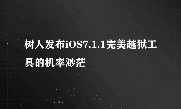 树人发布iOS7.1.1完美越狱工具的机率渺茫