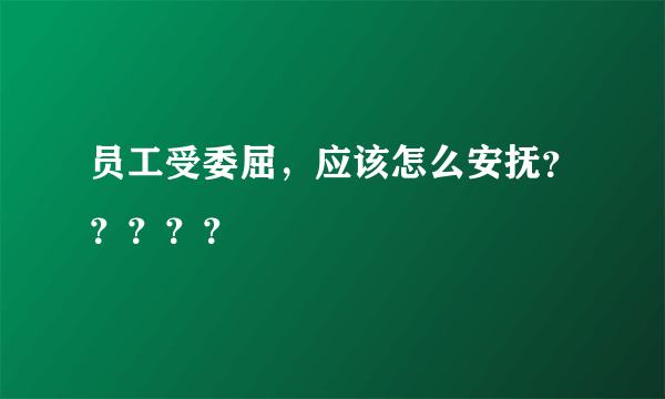 员工受委屈，应该怎么安抚？？？？？